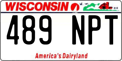WI license plate 489NPT