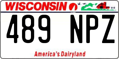 WI license plate 489NPZ