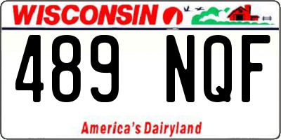 WI license plate 489NQF