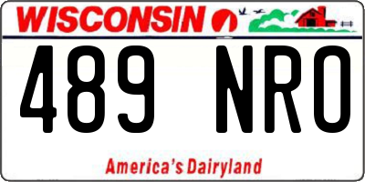 WI license plate 489NRO