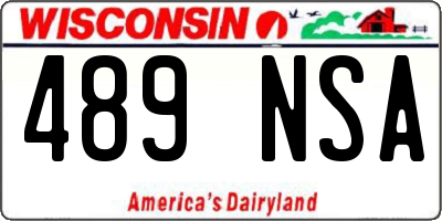 WI license plate 489NSA