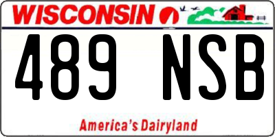 WI license plate 489NSB