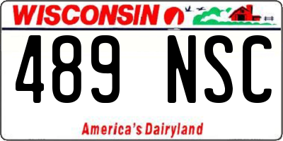 WI license plate 489NSC