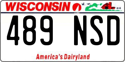 WI license plate 489NSD