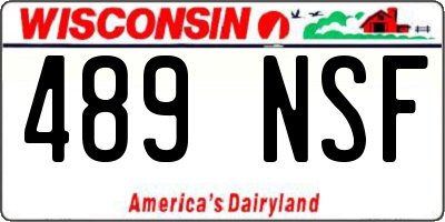 WI license plate 489NSF
