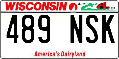 WI license plate 489NSK