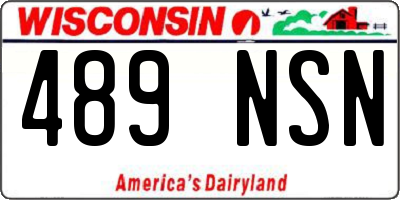 WI license plate 489NSN