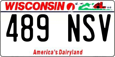 WI license plate 489NSV