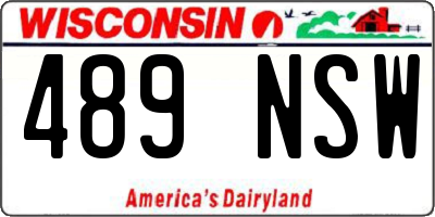WI license plate 489NSW