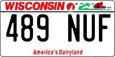 WI license plate 489NUF