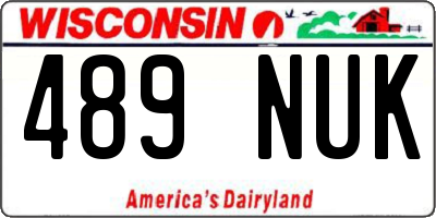 WI license plate 489NUK