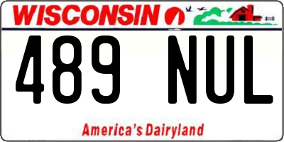 WI license plate 489NUL