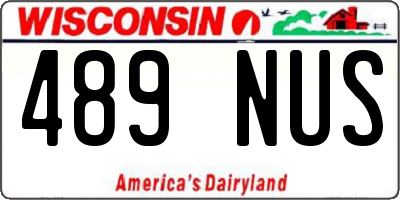 WI license plate 489NUS