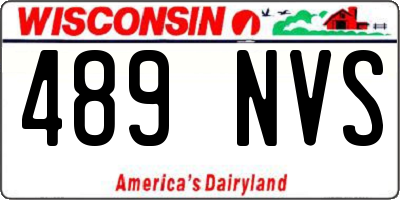 WI license plate 489NVS