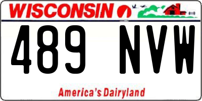 WI license plate 489NVW