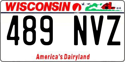 WI license plate 489NVZ