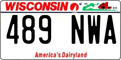 WI license plate 489NWA