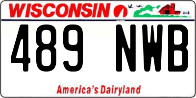 WI license plate 489NWB