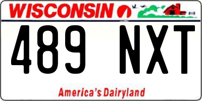 WI license plate 489NXT