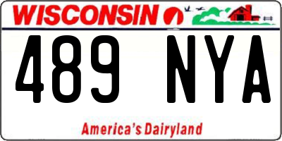 WI license plate 489NYA