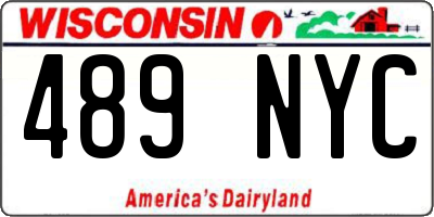 WI license plate 489NYC