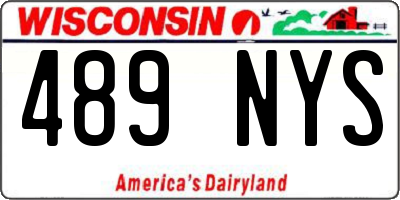 WI license plate 489NYS
