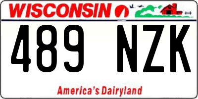 WI license plate 489NZK