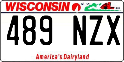 WI license plate 489NZX