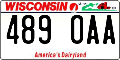 WI license plate 489OAA