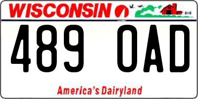 WI license plate 489OAD