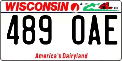 WI license plate 489OAE