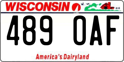WI license plate 489OAF