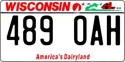 WI license plate 489OAH