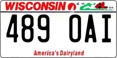 WI license plate 489OAI