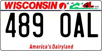 WI license plate 489OAL