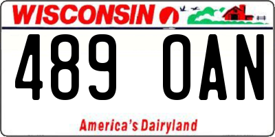 WI license plate 489OAN