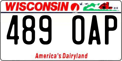 WI license plate 489OAP