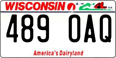 WI license plate 489OAQ