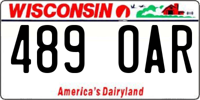 WI license plate 489OAR