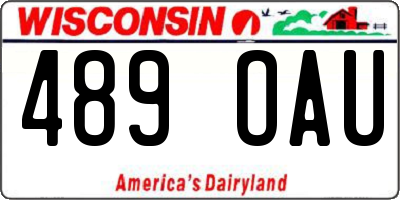 WI license plate 489OAU