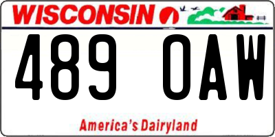 WI license plate 489OAW