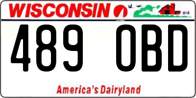 WI license plate 489OBD