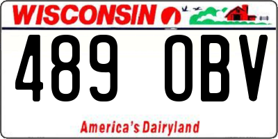 WI license plate 489OBV