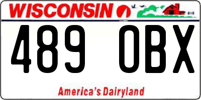 WI license plate 489OBX