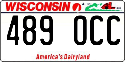 WI license plate 489OCC