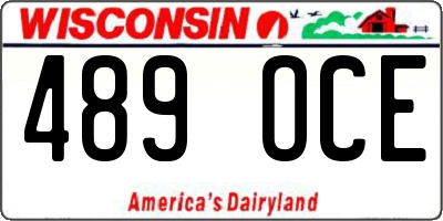 WI license plate 489OCE