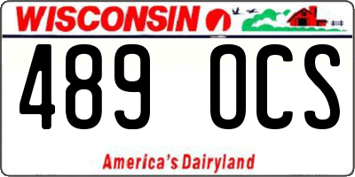 WI license plate 489OCS