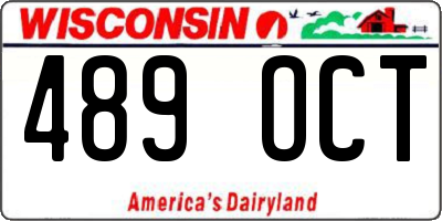 WI license plate 489OCT