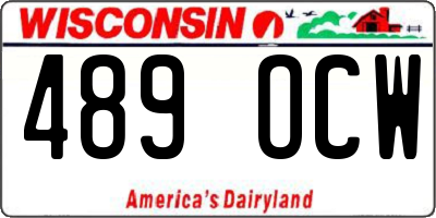 WI license plate 489OCW
