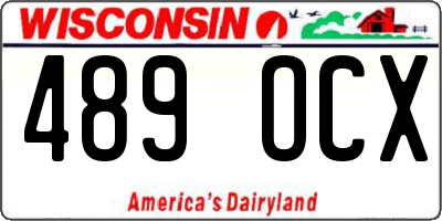 WI license plate 489OCX
